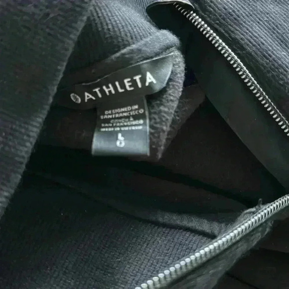 ATHLETA Triumph Hybrid Half Zip Sweatshirt L Large Black Jacket Pullover - Picture 9 of 9